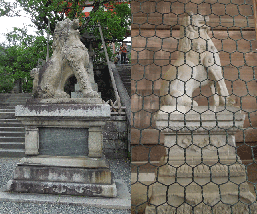 清水寺(左)と東大寺(右)の狛犬の比較2