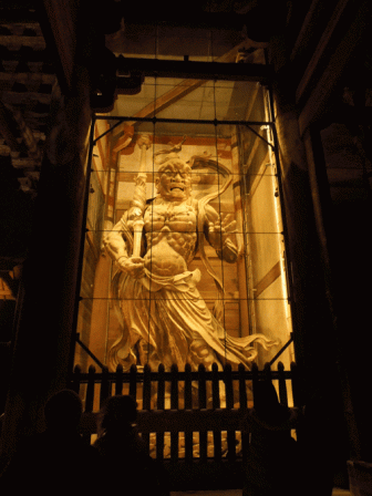 【奈良瑠璃絵】東大寺南大門の金剛力士像（阿形）