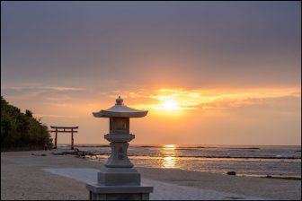 青島神社の夕陽